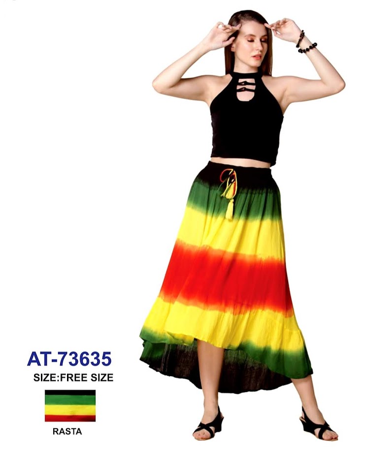 Mid Length Rasta Skirt- AT 73635